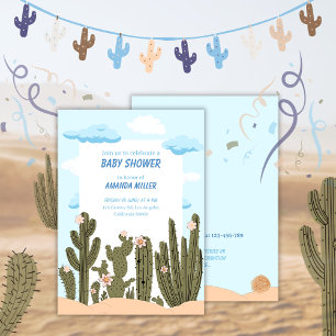 Wild Desert with Cactus Cute Baby Shower Invitation