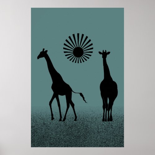 Wild design giraffe poster 