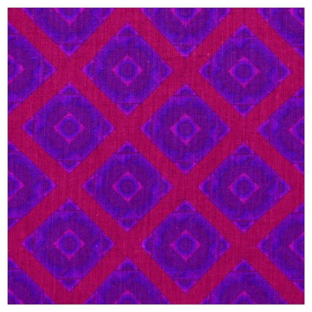 Wild Diamonds in Red and Purple Fabric (Swatch)
