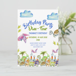 wild dino-four birthday invitation