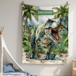 Wild Dinosaur Blanket Personalized Custom Name