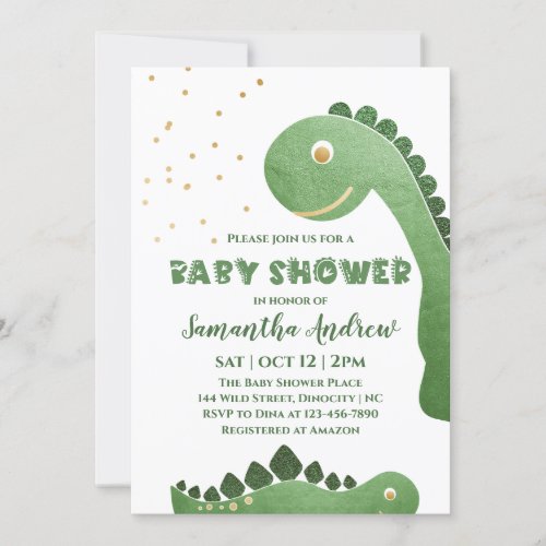 Wild Dinosaur Gender Neutral Baby Shower Invitatio Invitation