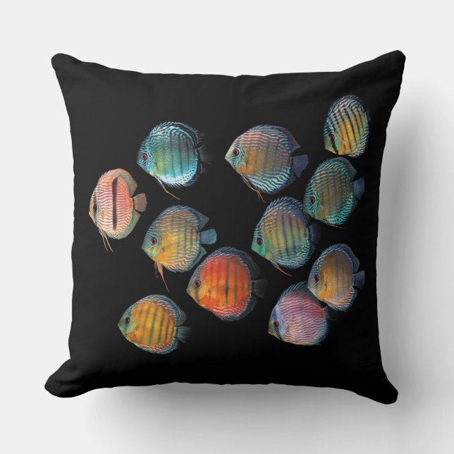 Wild Discus Throw Pillow (Front)