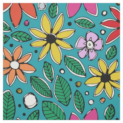 wild ditsy blue fabric