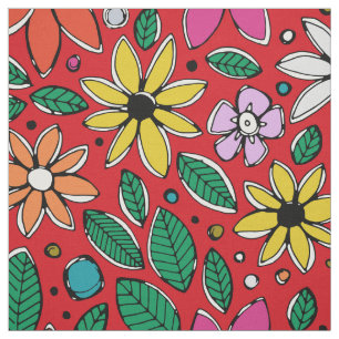wild ditsy red fabric