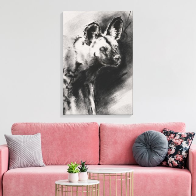 Wild Dog Canvas Print (Insitu(LivingRoom))