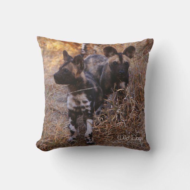 Wild Dog Puppies Pillow (Front)