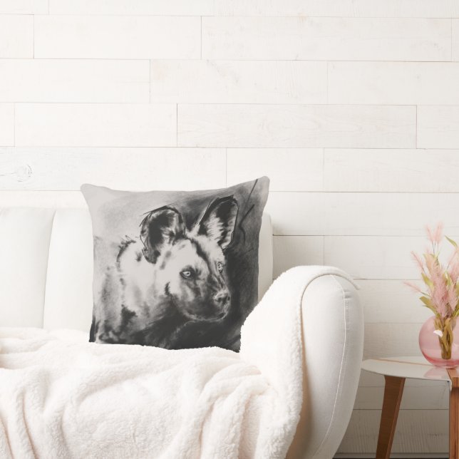 Wild Dog Throw Pillow (Couch)