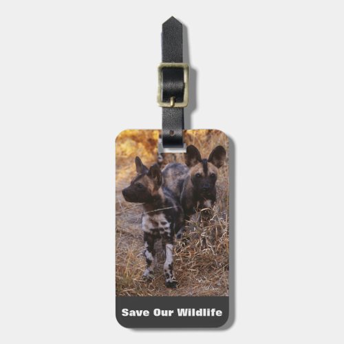 Wild Dogs Save Our Wildlife Luggage Tag