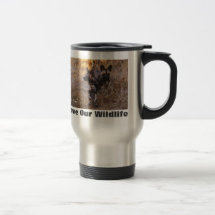 Wild Dogs Save Our Wildlife Travel Mug