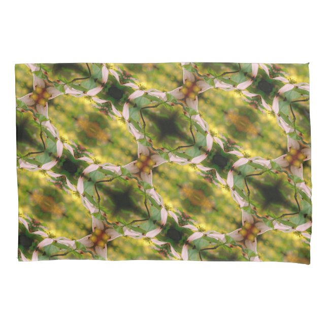 Wild Dogwood Flower Blossoms Abstract Pattern Pillow Case (Front)