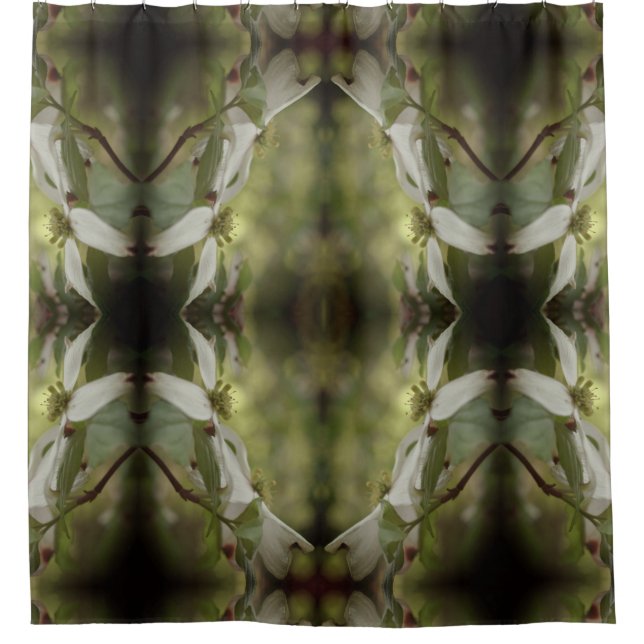 Wild Dogwood Flowers Art Pattern  Shower Curtain (Front)