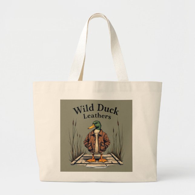 Wild Duck Leathers Jumbo Tote Bag - Natural Canvas (Front)