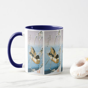 Wild Duck Swimming Snow Laden Reeds by Hiroshige Mug