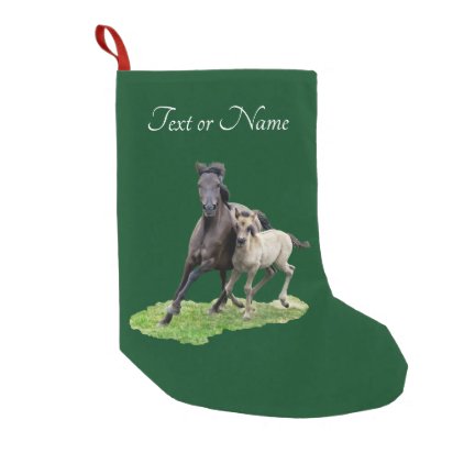 Wild Dulmen Horse Mare Cute Foal at Gallop - Name Small Christmas Stocking