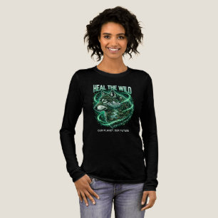 Wild Earth with a majestic wolf filled with forest Tri-Blend Shirt