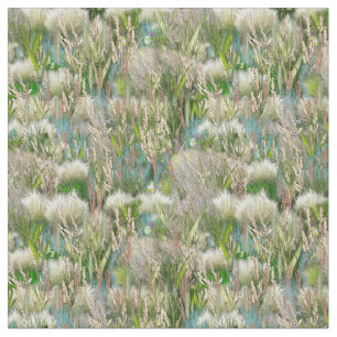 Wild Eco-friendly Flowers & Grasses in Spring Fabric