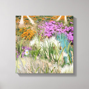 Wild Eco-friendly Grasses & Spring flowers Canvas Print