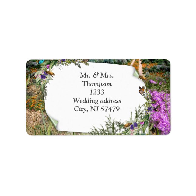 Wild Eco-friendly Grasses & Spring flowers Label (Front)