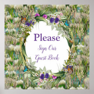 Wild Eco-friendly Grasses & Spring flowers Poster