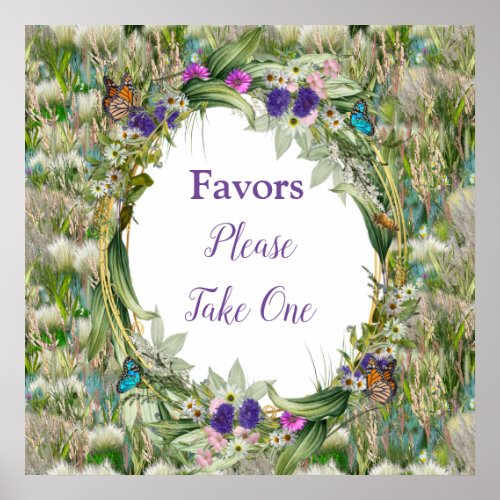 Wild Eco_friendly Grasses  Spring flowers Poster