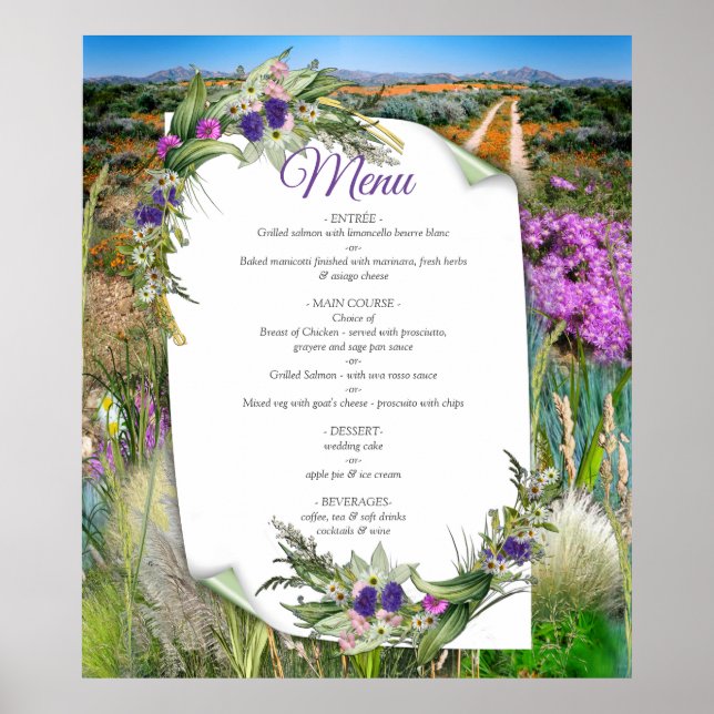 Wild Eco-friendly Grasses & Spring flowers Poster (Front)