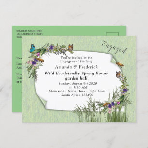 Wild Eco-friendly Spring Flowers Invitation Postcard