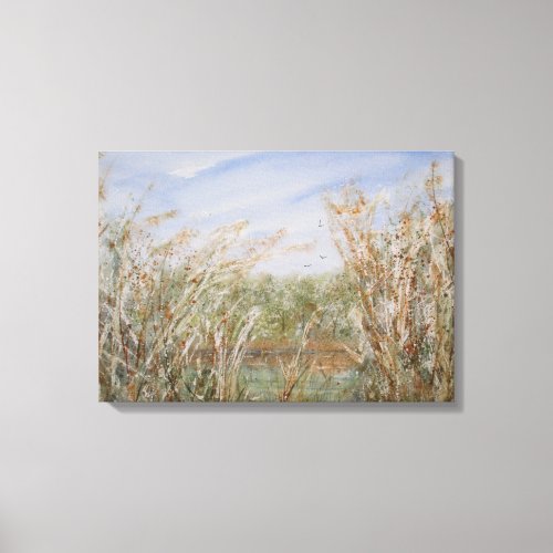 Wild Edge of a Natural Pond Watercolor Print