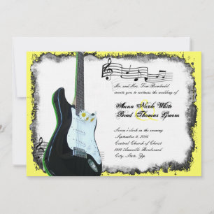 Wild Electric Guitar Lime Music Wedding Invitation