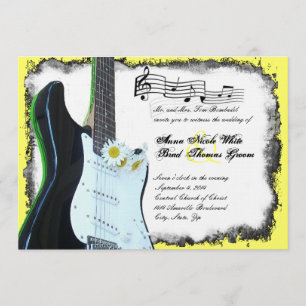 Wild Electric Guitar Lime Music Wedding Invitation