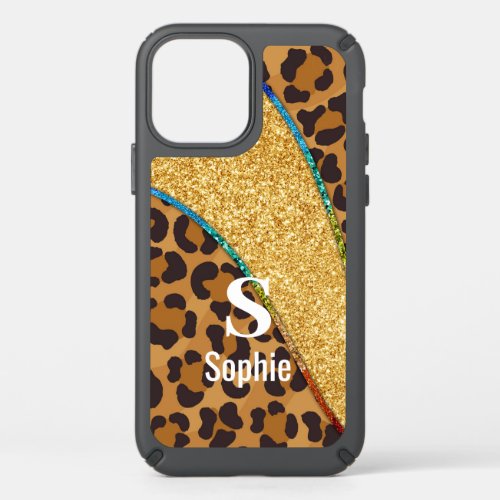 Wild Elegance Animal Skin Custom Name w Monogram Speck iPhone 12 Case