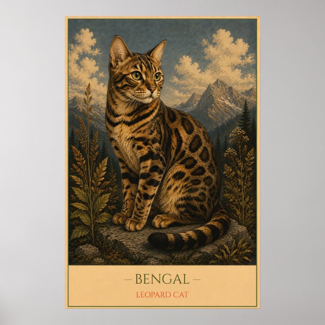 Wild Elegance: Bengal Cat Poster (Front)