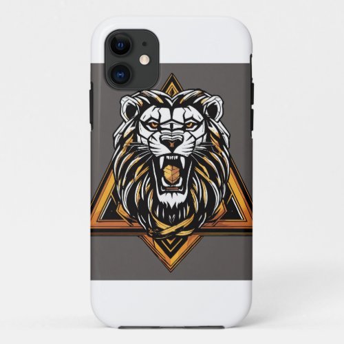 Wild Elegance Geometric Lion Design Mobile Phone iPhone 11 Case