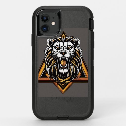 Wild Elegance Geometric Lion Design Mobile Phone OtterBox Defender iPhone 11 Case