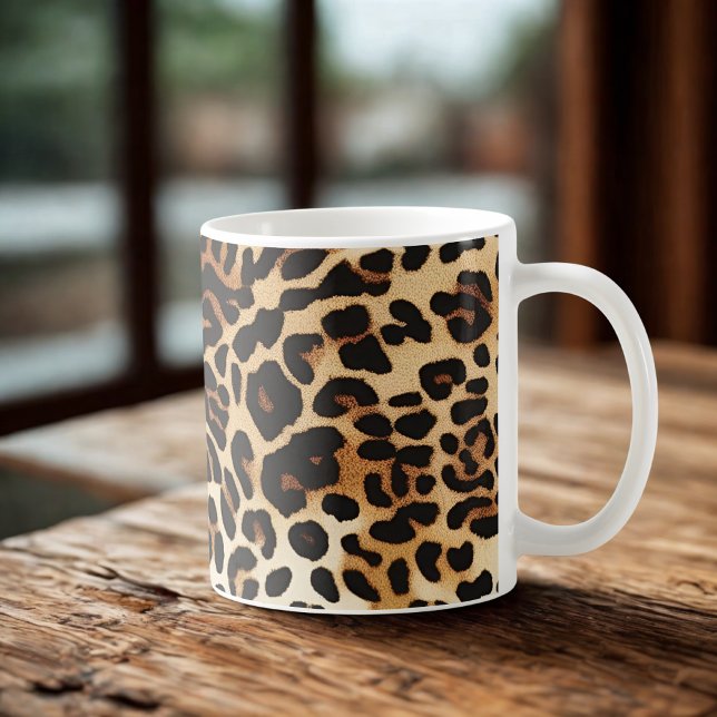 Wild Elegance Leopard Print Coffee Mug (Creator Uploaded)