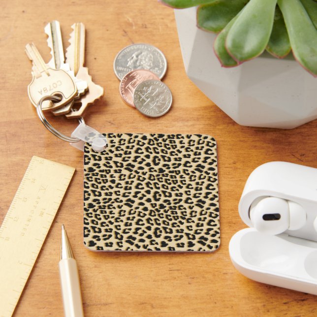 Wild Elegance Leopard Print Keychain (Desk)