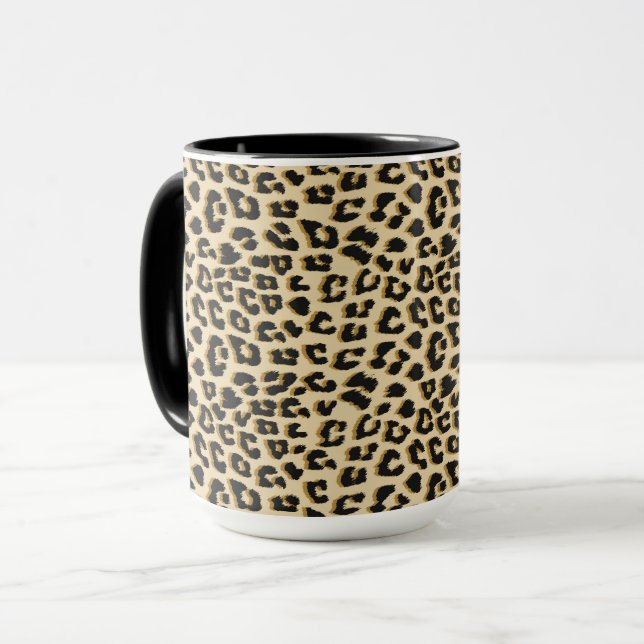 Wild Elegance Leopard Print Mug (Front Left)