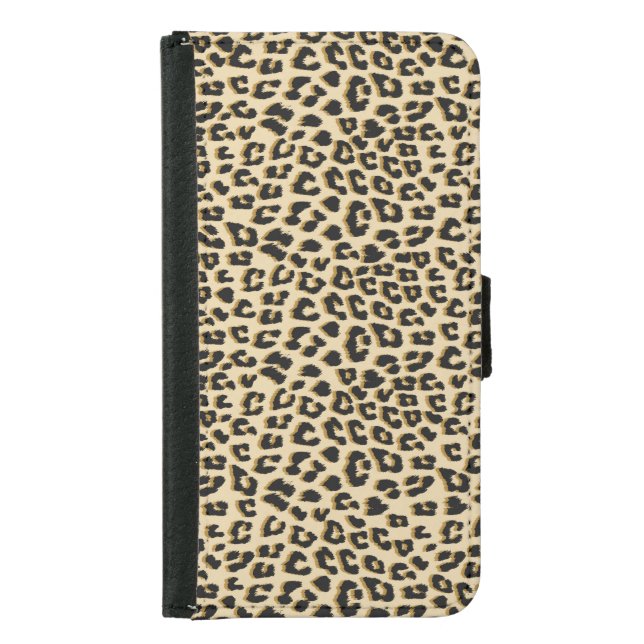 Wild Elegance Leopard Print Samsung Galaxy Wallet Case (Front)