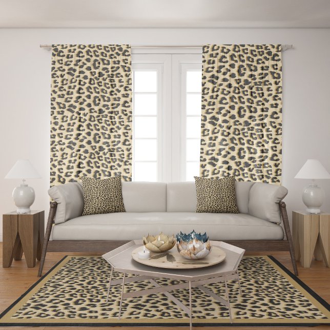 Wild Elegance Leopard Print Sheer Curtains (Tan Leopard Print Sheer Curtains by Looly Elzayat
)