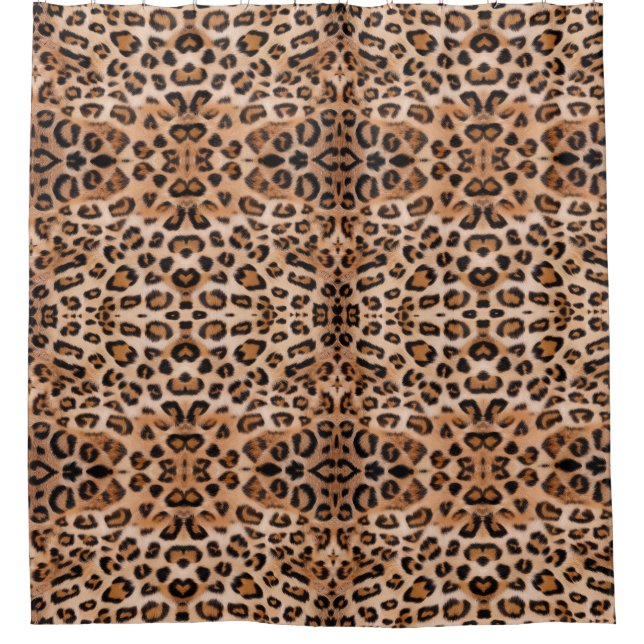 Wild Elegance Leopard Print Shower Curtain (Front)