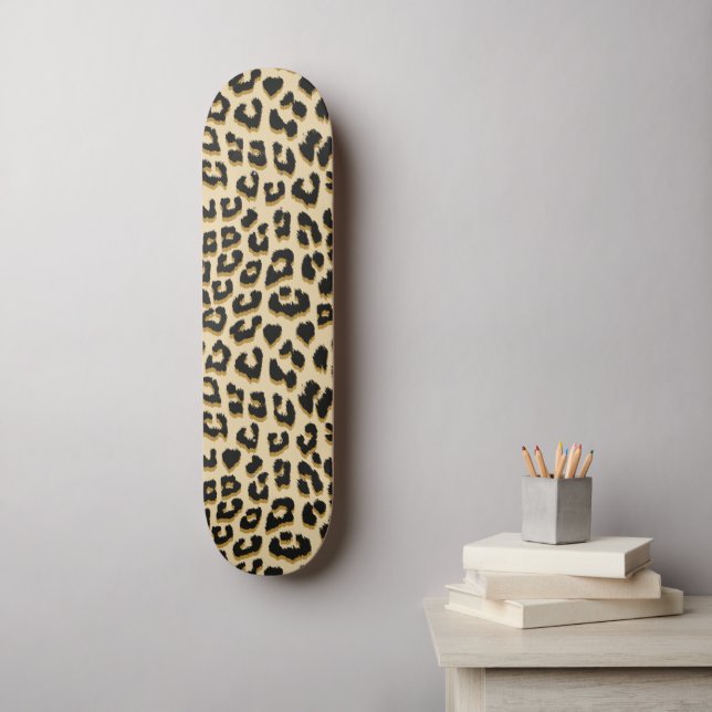 Wild Elegance Leopard Print Skateboard (Wall Art)