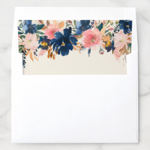 Wild Elegance Navy Blush & Gold Wedding Envelope Liner