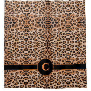 Wild Elegance: Personalized Leopard Print Shower Curtain