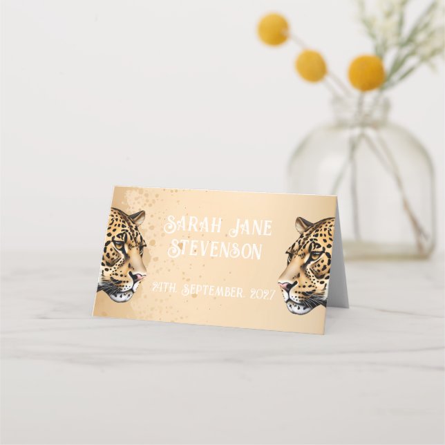 "Wild Elegance: The Leopard Invitation" Place Card (Front)