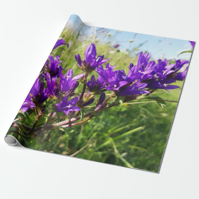 Wild elegant purple flower wrapping paper (Unrolled)