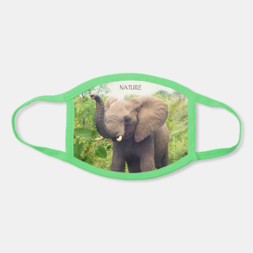 Wild elephant and tropical plants face mask