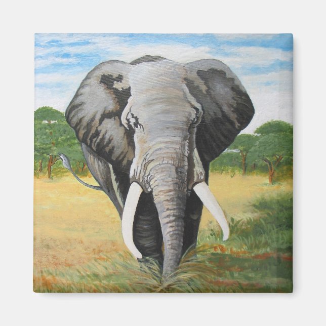 Wild Elephant Magnet (Front)