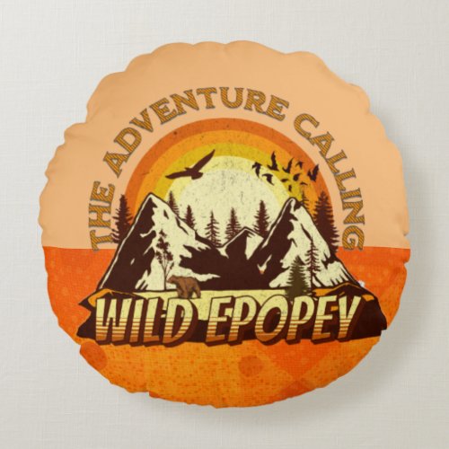 WILD EPOPEY The Adventure Calling Round Pillow