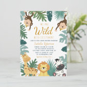 WILD EXCITEMENT | safari baby shower invitation (Standing Front)