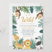 WILD EXCITEMENT | safari baby shower invitation (Front)